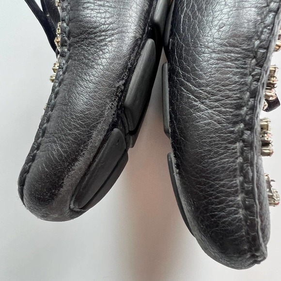 Prada authentic crystal embellished slip on black womens loafers size 7 - Picture 6 of 8